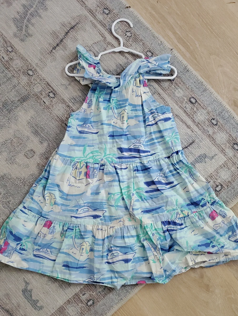 Vineyard Vines X Target Girls Beach Tropical Ruffle Midi Dress SzXS (4/5)